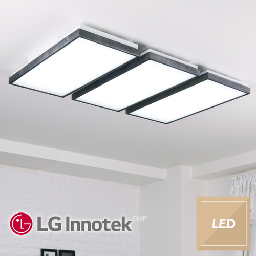 LED 로뎅 직사각 거실등 150W / 블랙